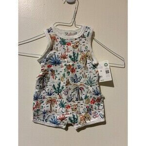 NWT Carter's Little Planet White Tropical Pattern 100% Organic Cotton Romper -NB